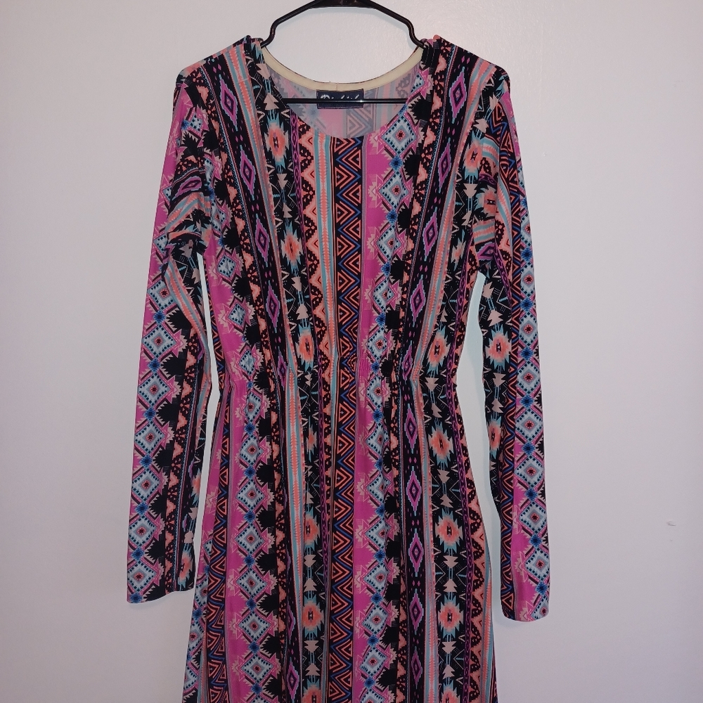 Neon Geometric Print Dress
